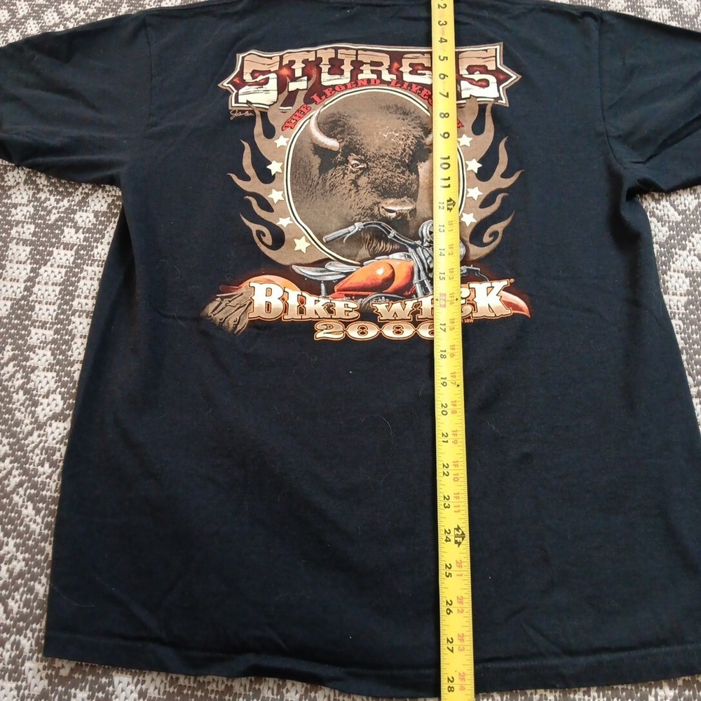 Harley Davidson T-shirt LARGE VTG Sturgis 2006 Buffalo PUFF INK John Lear Signed - Picture 10 of 10
